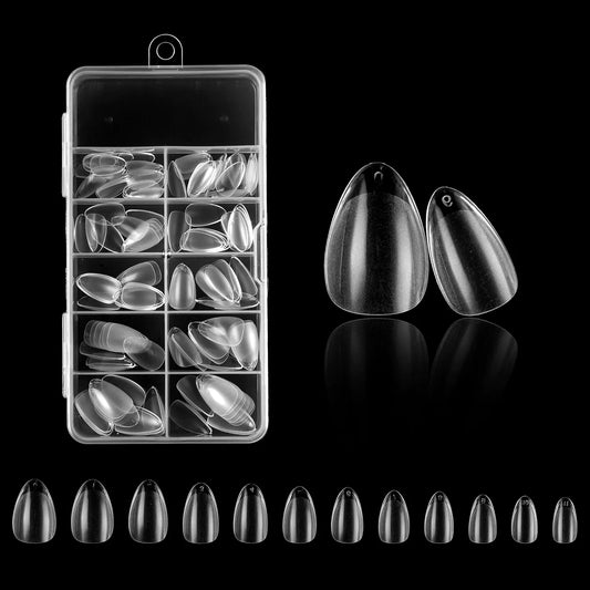 120/100 Transparent Matte Square Oval Almond Nail Tips